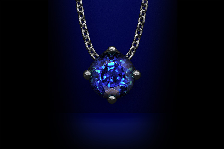 Sapphire Pendant & Chain