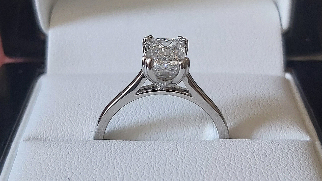 A beautiful Emerald Cut Diamond Engagement Ring