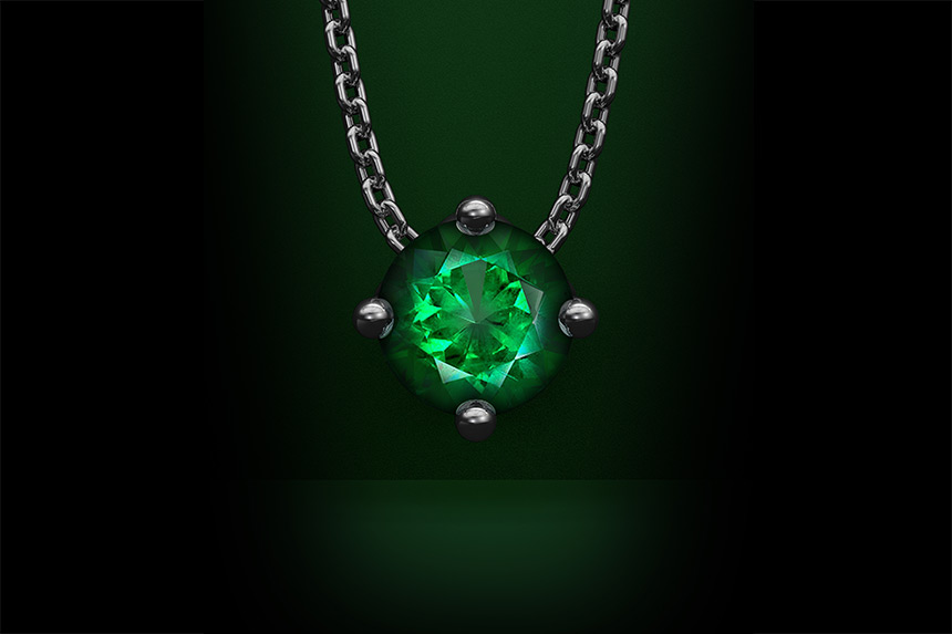 Emerald Pendant & Chain
